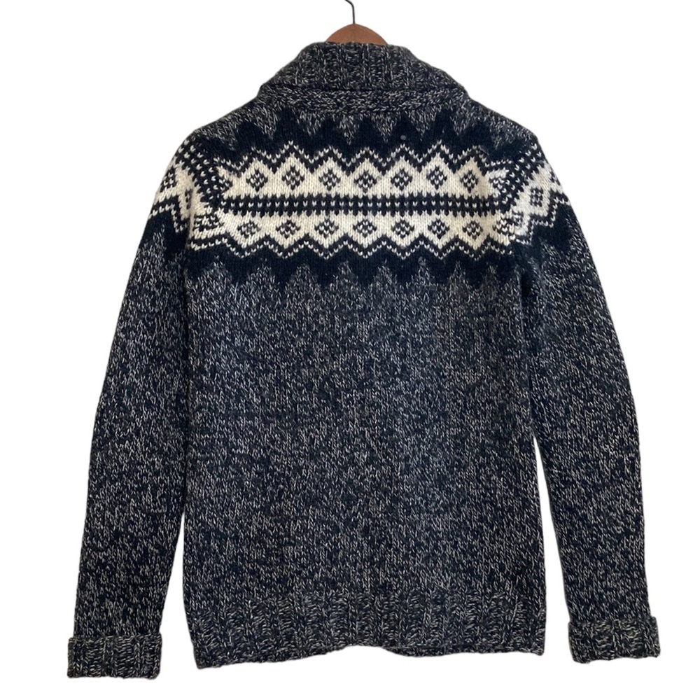 Farmers Market Iceland Knitted Fair Isle Wool Sweater / Icelandic Cardigan - Picture 2 of 11